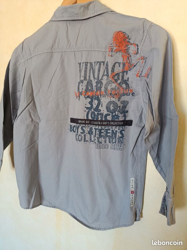 Chemise Vintage Metallica, Manches Longues, Col Roulé, Simili Cuir, Taille XL, Délavée