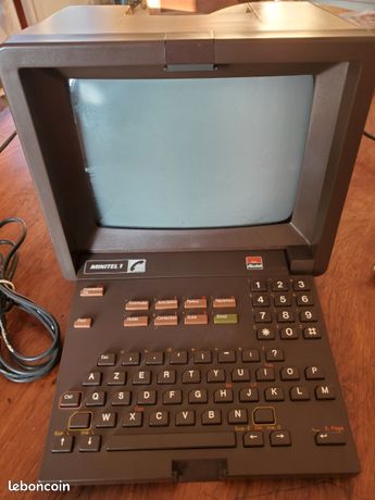 ANCIEN MINITEL 1 Telic Alcatel BEIGE MARRON CLAVIER RETRACTABLE Fonctionne
