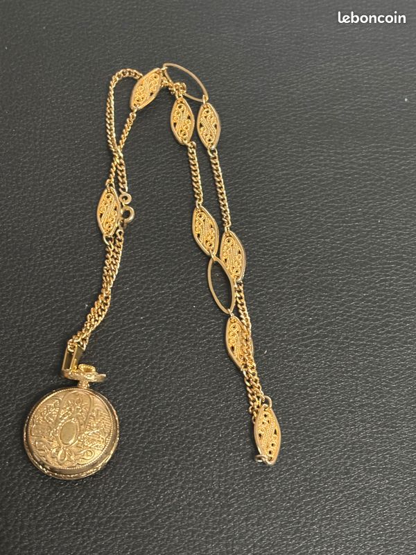 Ancienne montre a gousset mecanique fonctionne avec chaine vintage