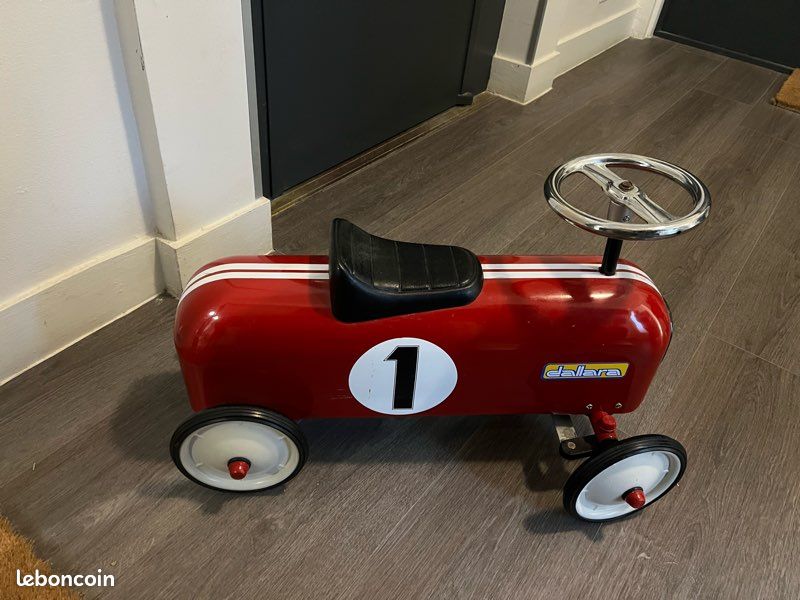 Porteur voiture métal enfant vintage rouge Mobilier enfant