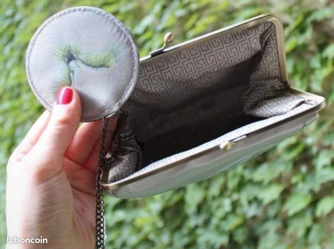 Trousse beauté maquillage satin avec miroir assortie Clairefontaine neuve (image 2)