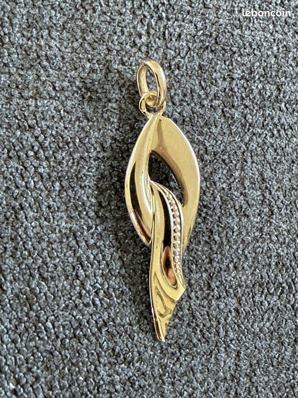 Pendentif Or 18 Carats Et Argent Avec Jade - Forme Poire, Artisanat Espagnol
