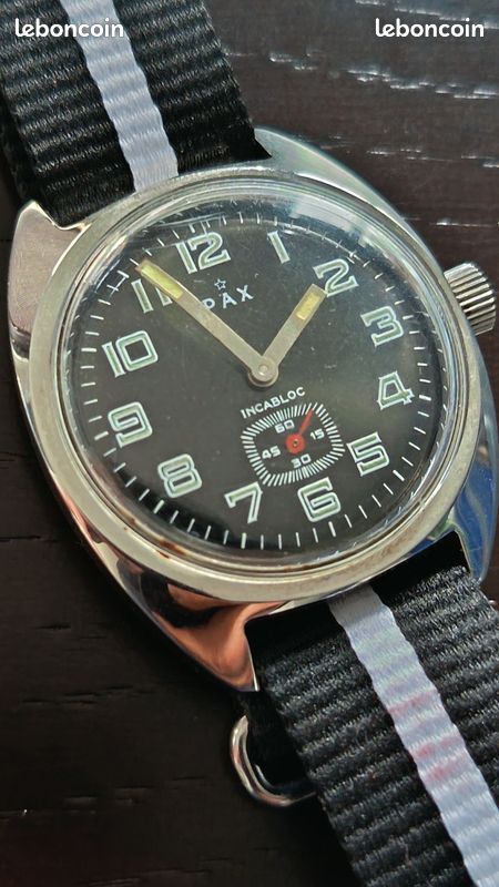 Montre Homme Vintage Mécanique PAX - Cadran Doré, Acier Inoxydable, Verre Minéral, Petit Seconde