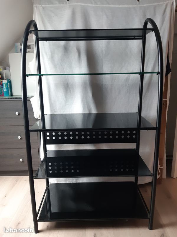 Etagère en verre trempé noir (image 1)