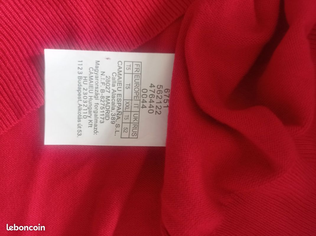 Gilet rouge Camaïeu pour femme neuf Vêtements