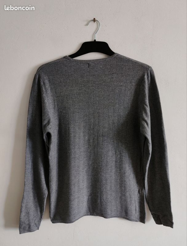 Pull gris Zara à texture fine taille M ( entre S / M ) (image 2)