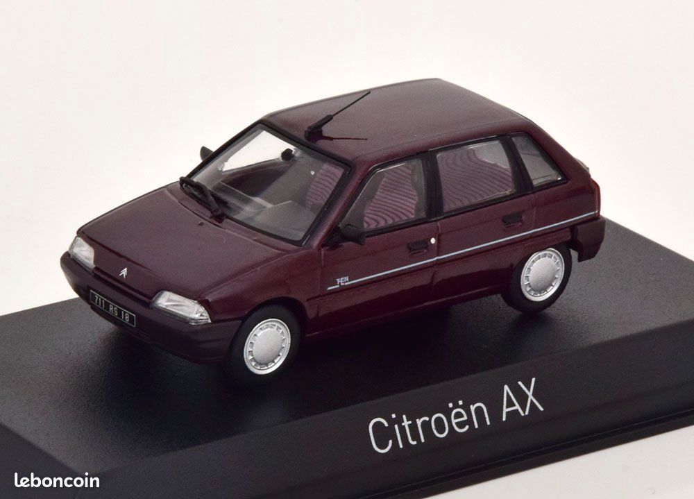 Miniature CITROËN AX Phase 2 1992 – Norev 1/43 Rouge Opéra – Collection