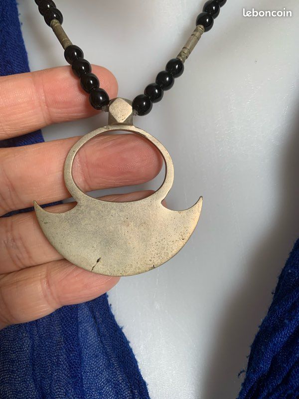 Collier touareg ancien métal argenté (image 3)