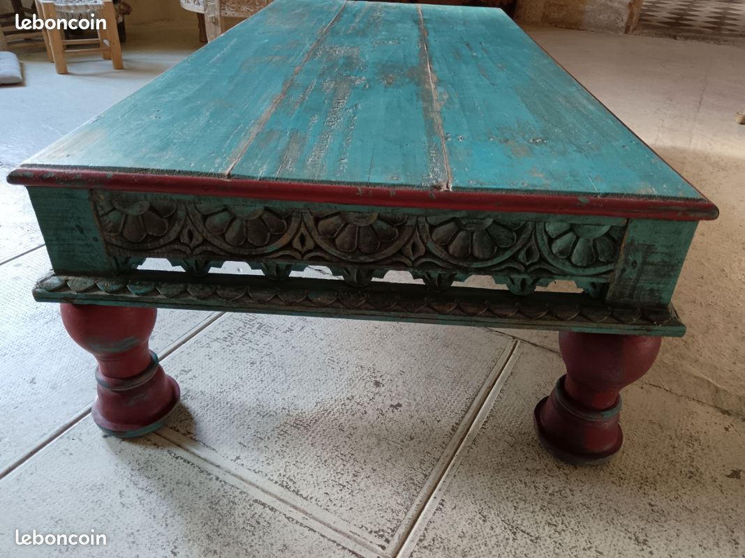 Magnifique table basse indienne authentique - Ameublement