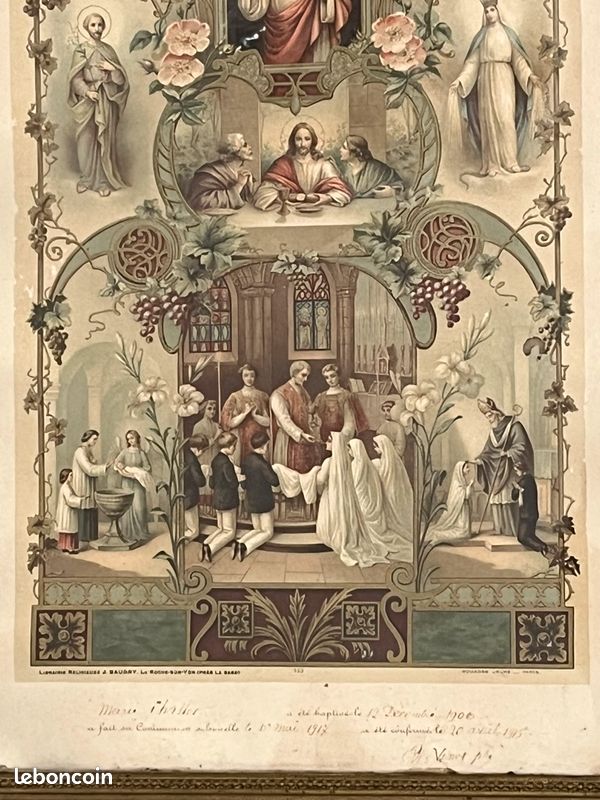 Cadre Pour Photo De Communion Solennelle - Dimensions 30 X 45 Cm - Occasion En Bon état