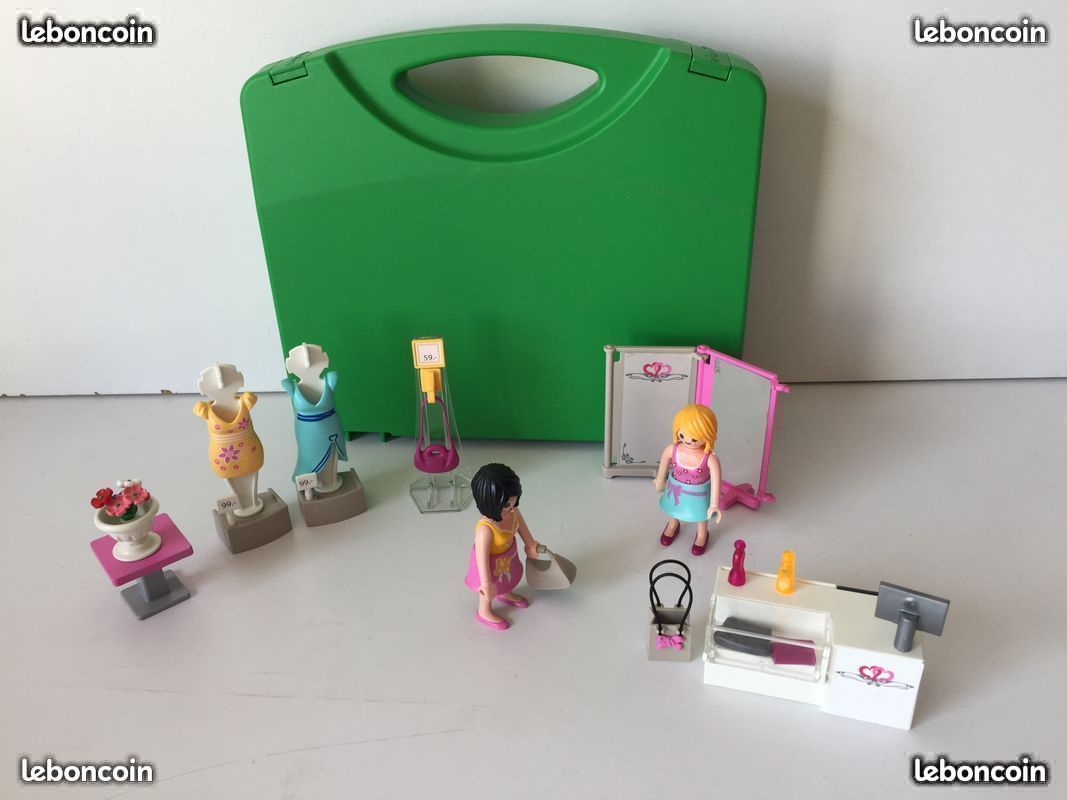 Figurine Playmobil Magasin De Mode - Mannequin Jaune Avec Robe - Jouet D'Occasion