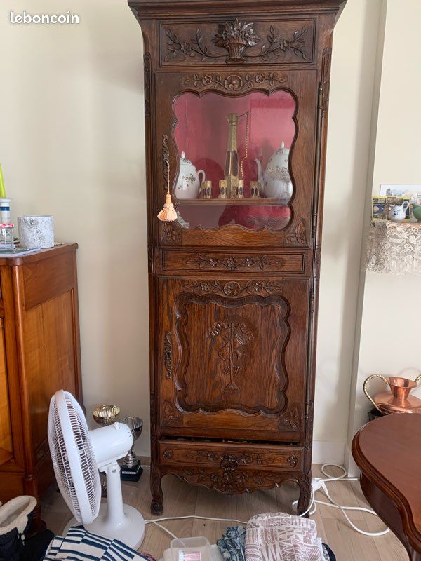 Meuble de rangement vitré type bonnetière (image 1)