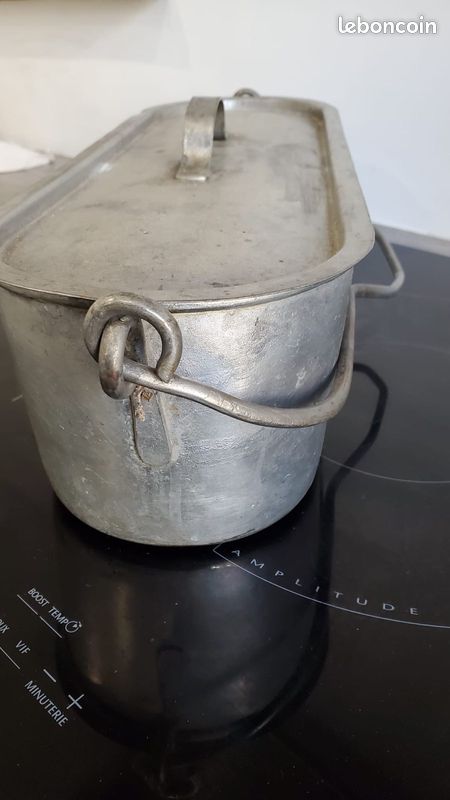 Poissonnière Vintage Blanc émaillé - Compatible Gaz - Longueur 47cm (Réf CM5)