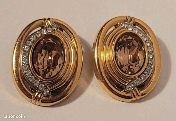 Boucles D'oreilles Lanvin à Clip Couleur Jaune - Occasion, Style Vintage