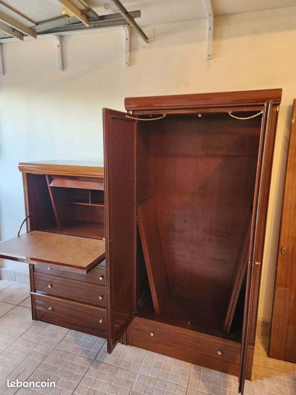 Combiné : Secrétaire et armoire bois (image 7)