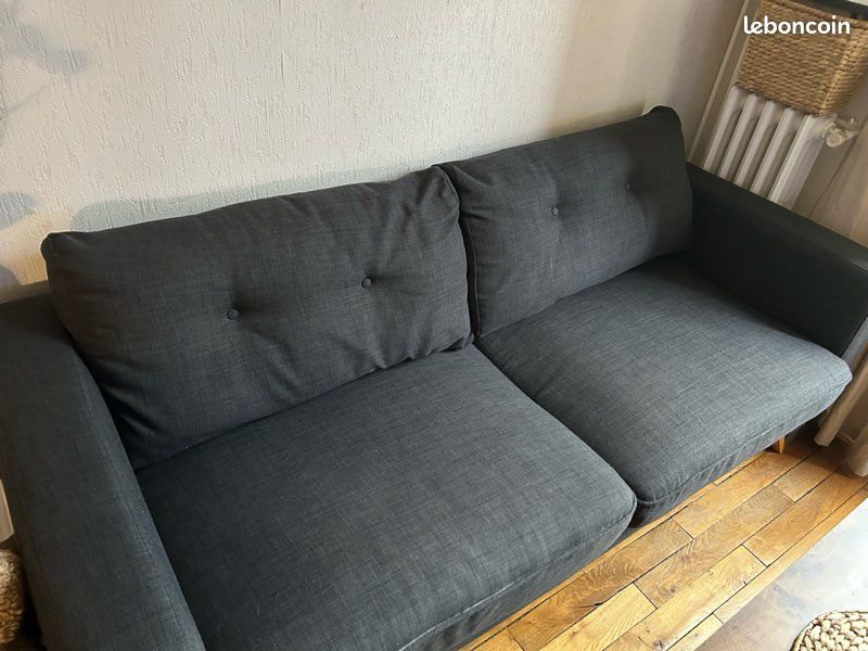 Canapé Brooke - Canapé style scandinave 3 places gris anthracite (image 7)
