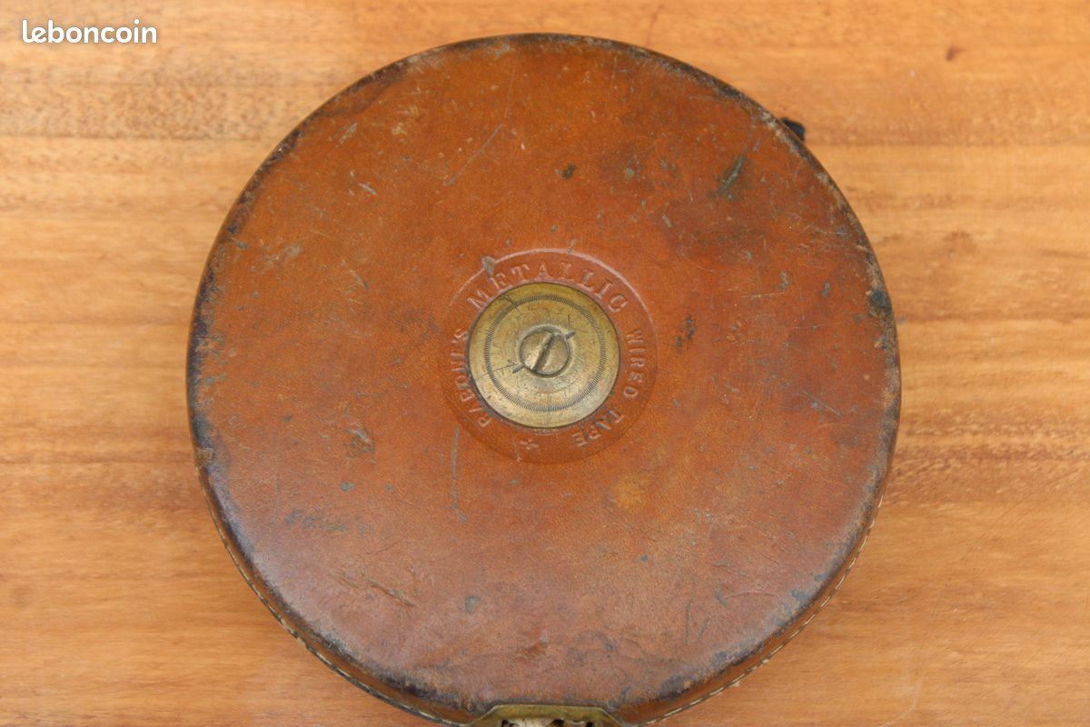 Double décamètre d'arpenteur, acier, laiton, bronze