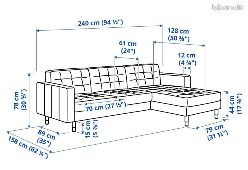 Canapé IKEA LANDSKRONA gris + repose-pieds – Excellent état (image 4)