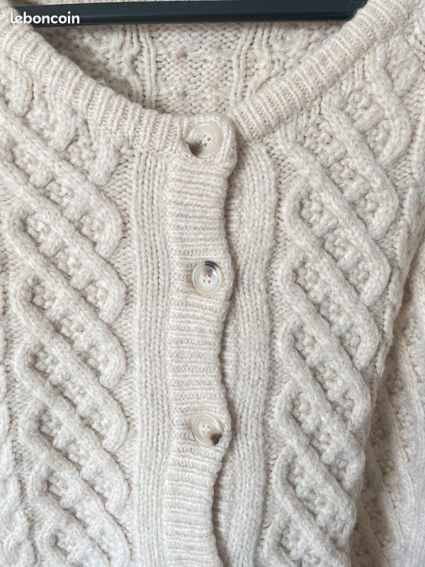 Pull En Laine Gris Zara - Taille S - Occasion Très Bon état
