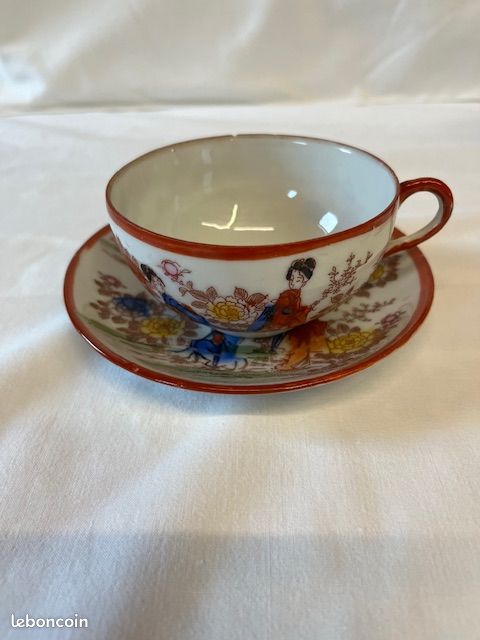 Service à thé japonais en céramique, peint à la main. Joli décor japonais, années 80 (image 9)