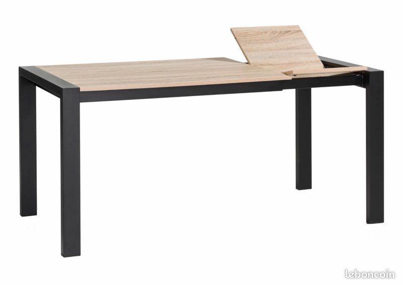 Table extensible L.120/160 cm CAMDEN Chêne sonoma/noir (image 3)