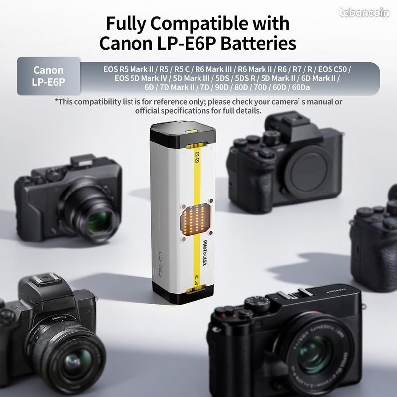 LP-E6P Chargeur de Batterie pour Canon, BB 4 Chargeur 4-Fentes avec Port de Charge Rapide USB-C 60W, Compatible avec Canon EOS R5 Mark II/R6 Mark II/R5/R6/R7/5D Mark II/5D Mark IV/60D/70D (image 1)