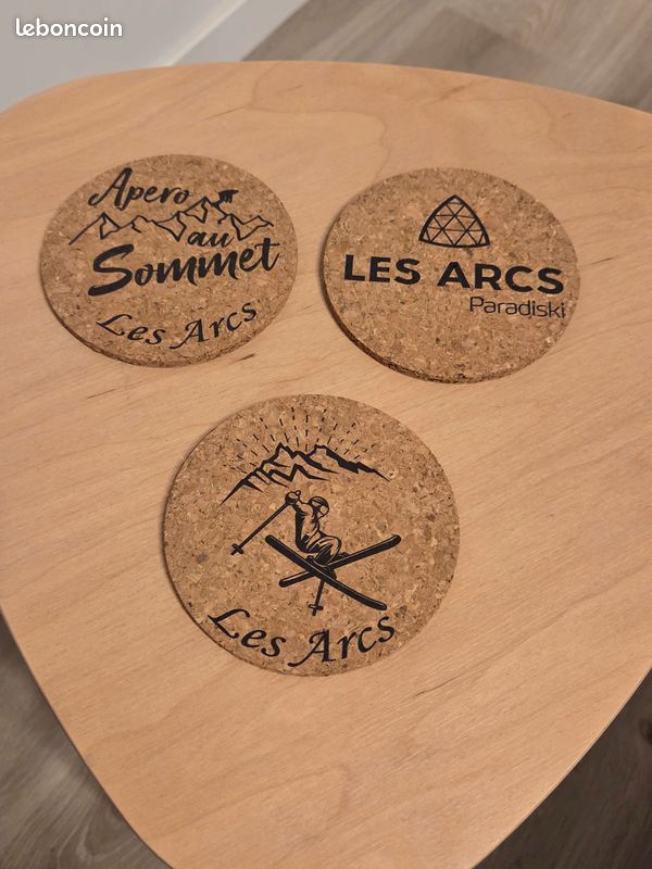 Lot 3 sous verre Les Arcs (Station de Ski) Neufs (image 1)