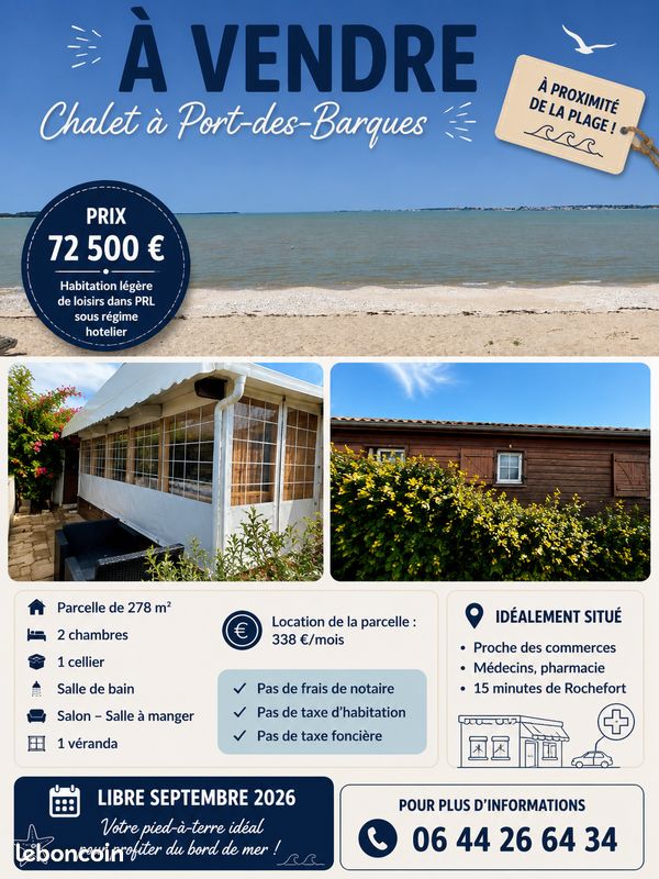 Maison 3 pièces 50 m² · à Port-des-Barques · 50 m² · 72 500 €