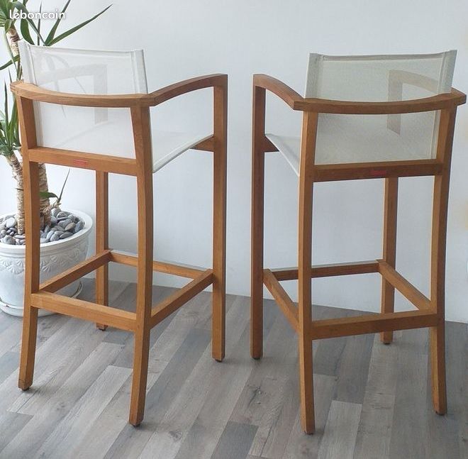 2 chaises hautes ou tabouret de bar design de Kris Van Puyvelde modèle XQI pour Royal Botania. Valeurs neuf 2198e (image 2)