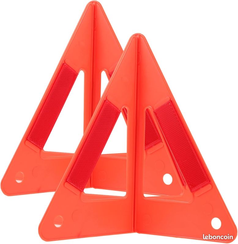 Enjoyist Lot De 6 Panneaux D'avertissement De Sécurité Rouges Avec Réflecteur De Sécurité, Triangle De Sécurité Pour Camion, Voiture, Chariot De Golf