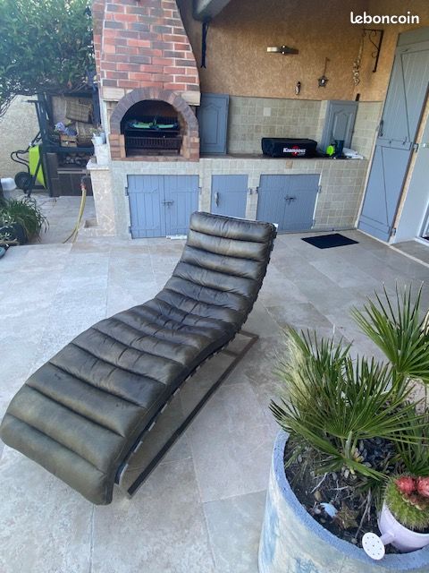 Transat Méridienne Chaise Longue en cuir épais idéale pour s'allonger (image 1)