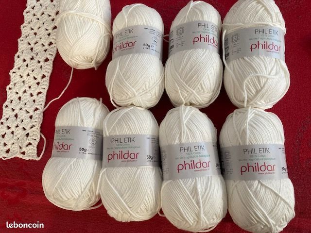8 pelotes coton PHILDAR Phil Etik Blanc (image 2)