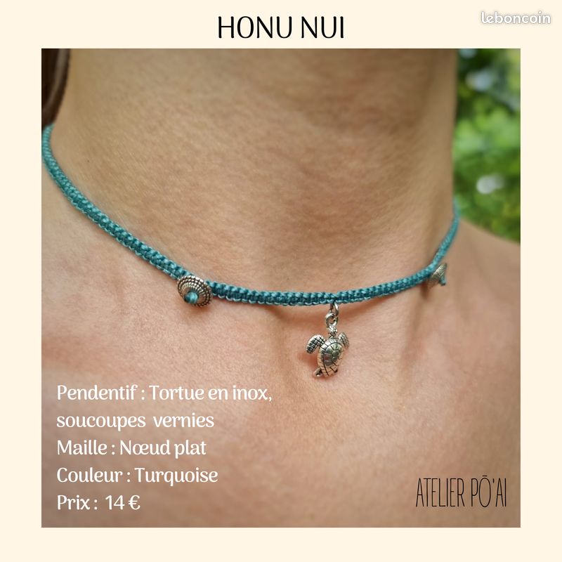 Collier ras de cou tortue inoxydable (image 1)