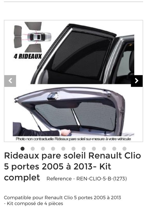 Pare-soleil Renault Clio III portes latérales arrière