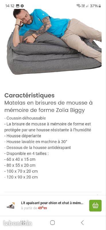 Coussin orthopédique pour chien (image 2)