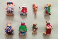 Figurine Publicitaire Ancienne (Pub) Huilor - Personnages Astérix & Goudurix - Année 1967 - Couleurs D'origine