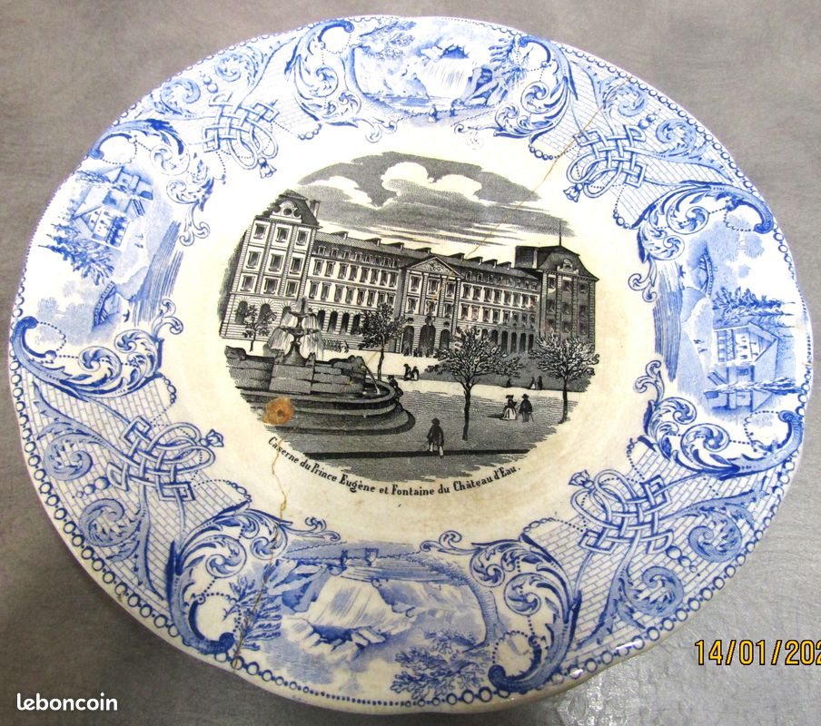 4 rares assiettes parlantes médaille d'or HB Choisy le roi monuments de paris XIX ieme siècle (image 2)