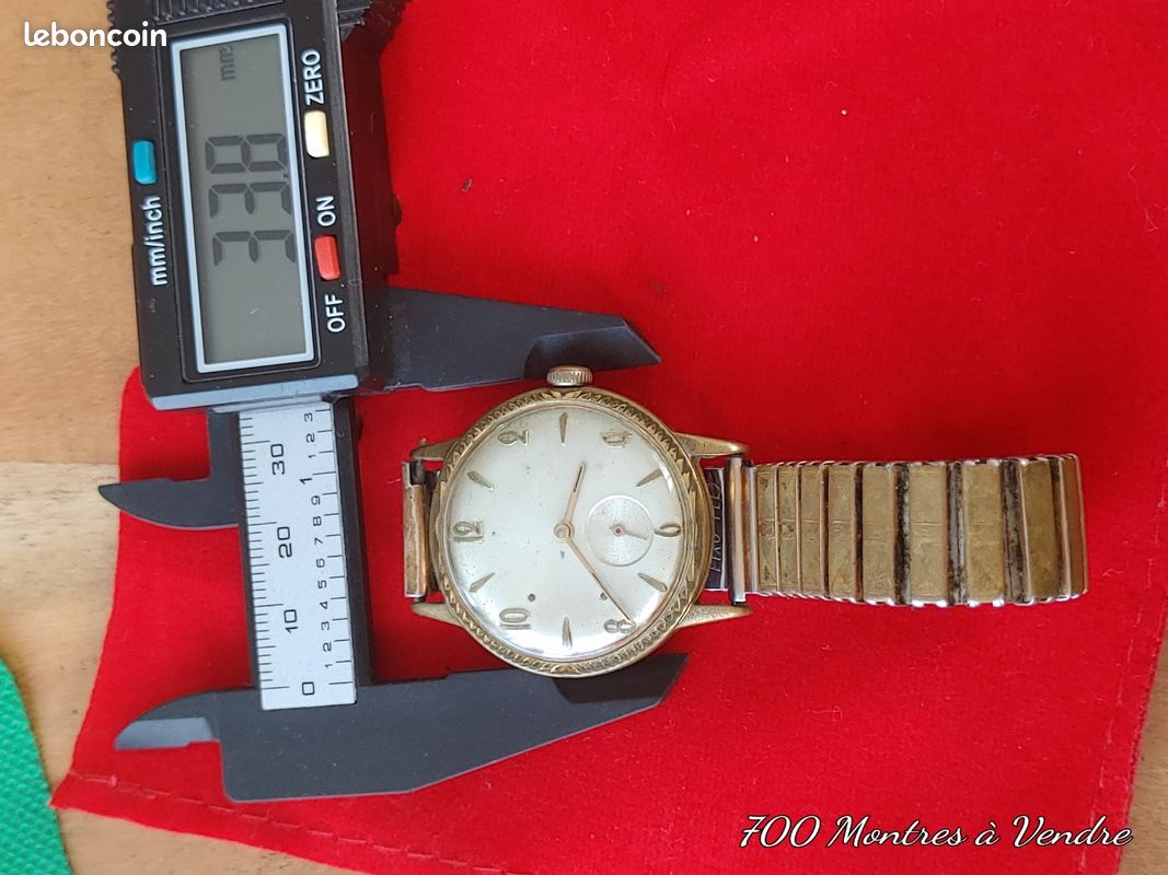 Montre Vintage Mécanique Des Années 30 - Boîtier Plaqué Or 28mm - Mouvement 7 Rubis - Ne Fonctionne Pas, à Restaurer
