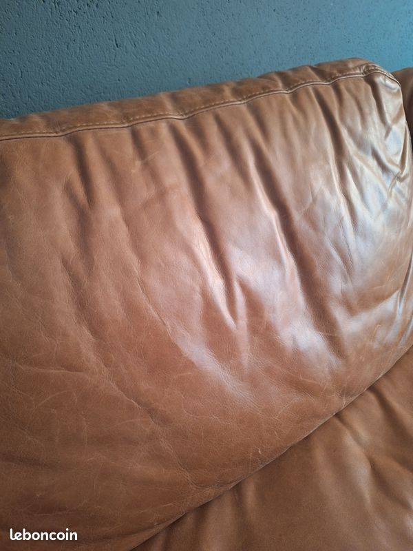 Canape cuir marron maisons du monde (image 2)