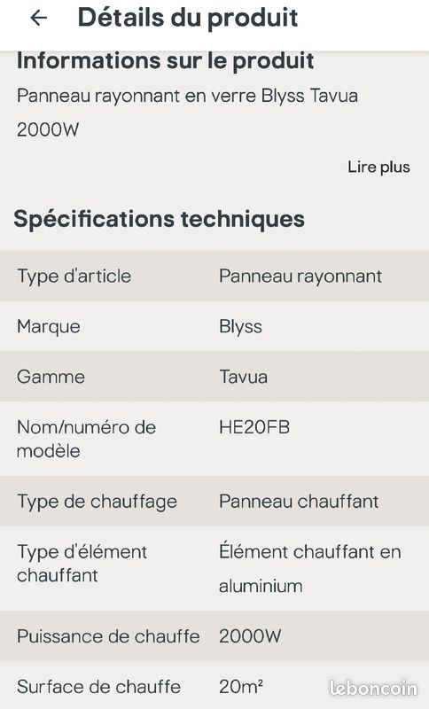 Radiateur rayonant électrique en verre (image 4)