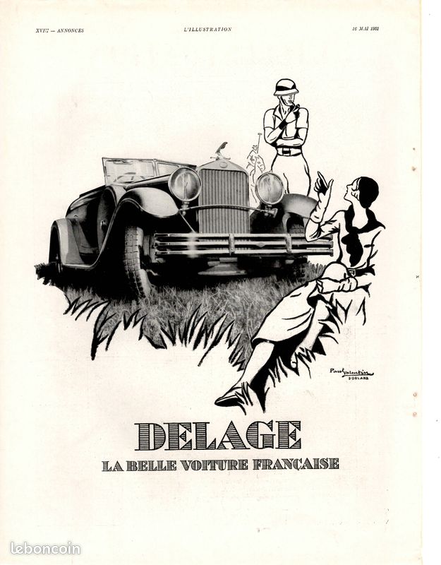 Publicité Presse Originale 1927 - Delage Triomphatrice, Construction Française, Auto Vintage