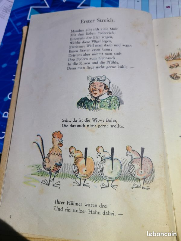 Livre ancien : "Max und Moritz – Eine Bubengeschichte in sieben Streichen" , 1949 (image 4)