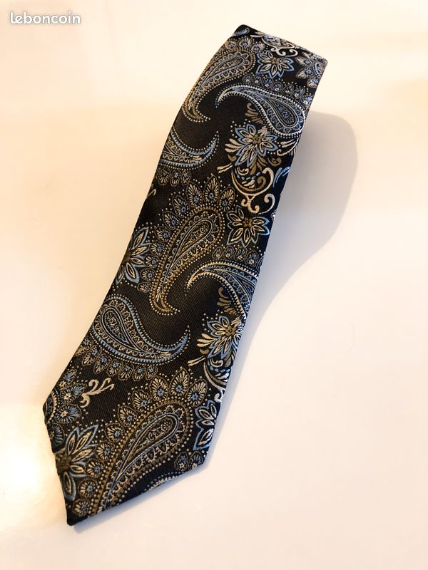 Cravate à motif « Paisley » bleu (image 5)