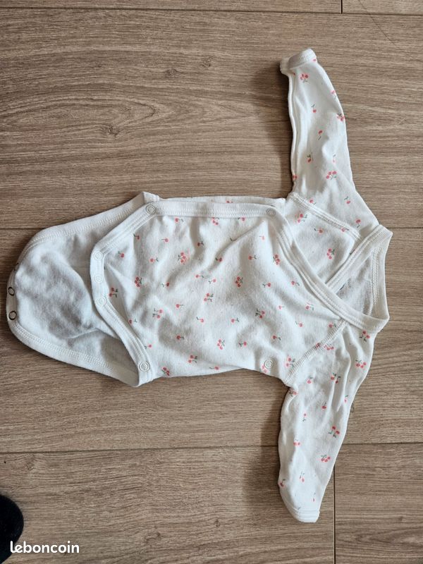 Body fille naissance motif cerises Petit bateau (image 1)