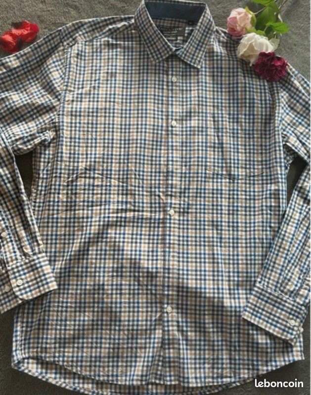Homme Chemise Chemise boutonnée Chemise Carreaux Chemise à col Chemise