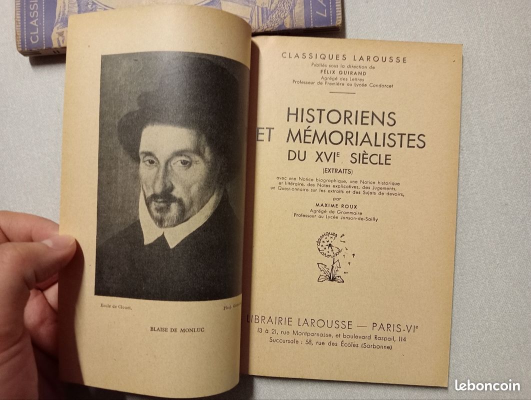 Historiens et mémorialistes du XVI ème siècle, extraits, classiques Larousse (image 3)