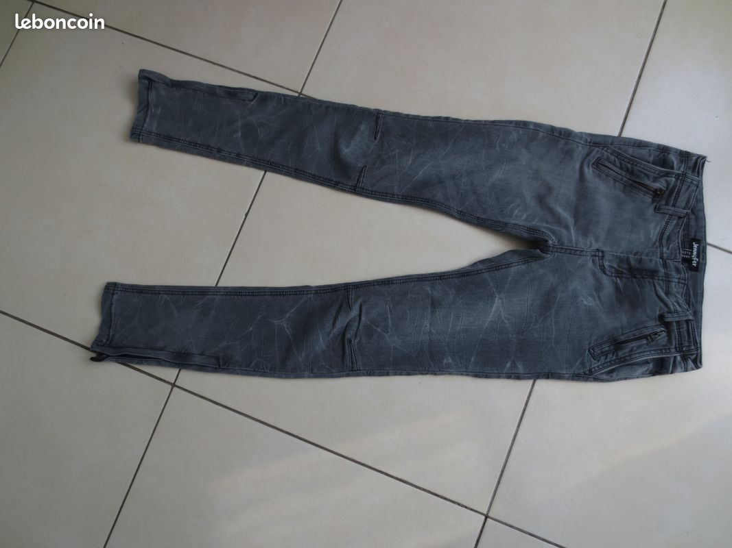 Jean gris, slim, marque Jennifer, T 32 (image 1)