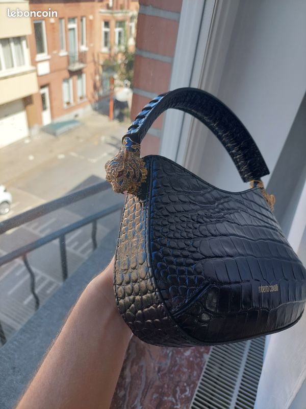 Sac Roberto Cavalli - Roar Medium Hobo Black avec Bijoux Tigres (image 9)