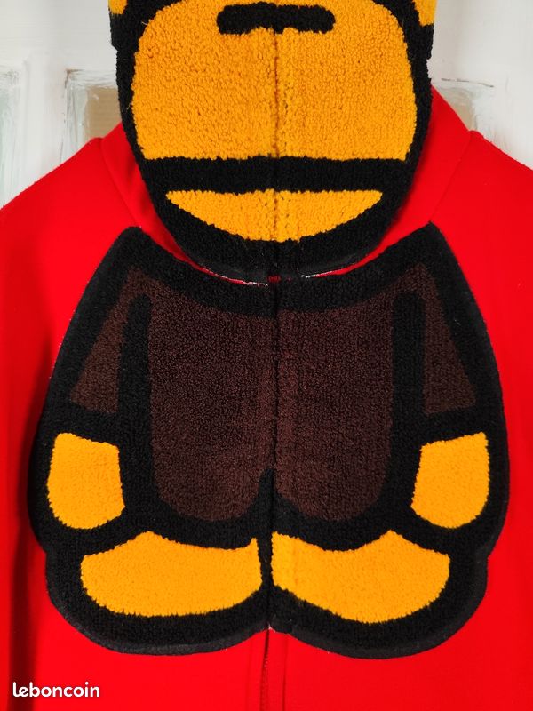 Pull / Sweat rouge - A BATHING APE Feat BABY MILO - taille XL (image 6)