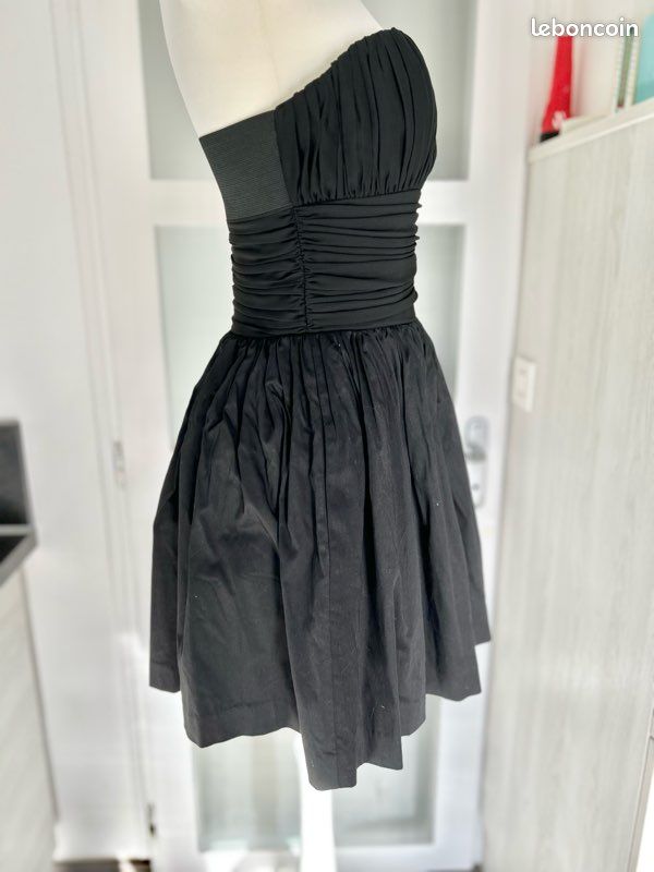 Robe bustier courte boule drapée en coton noir Taille S LaROK (image 2)